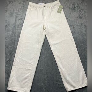 H&M Jeans Women’s Size 10 Color White LOOSE STRAIGHT HIGH WAIST